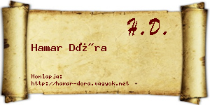 Hamar Dóra névjegykártya